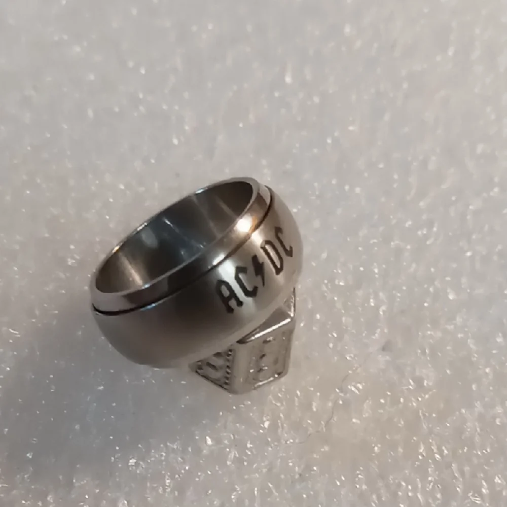 AC/DC Stainless Spinner Ring for Men Sz. 7 .